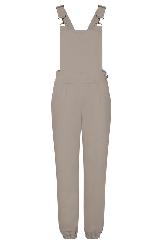 Women’s Cotton Overalls in Silver Grey