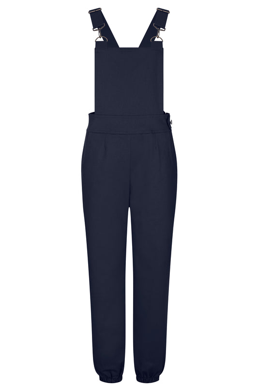 Women’s Cotton Overalls in Navy Blue