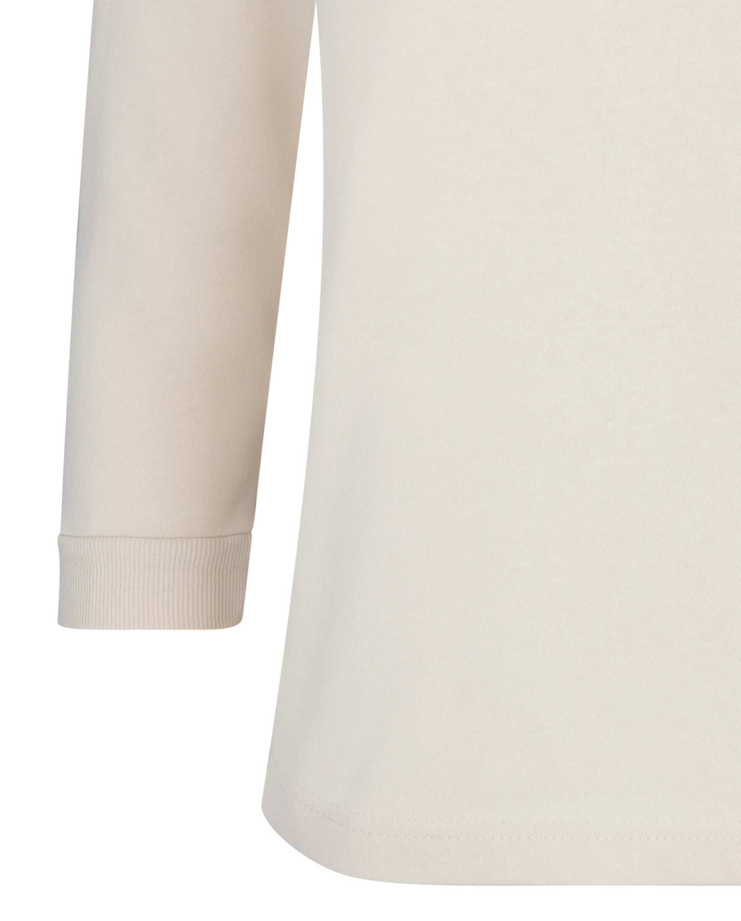 Long-sleeved cotton tee in classic beige oatmeal mix