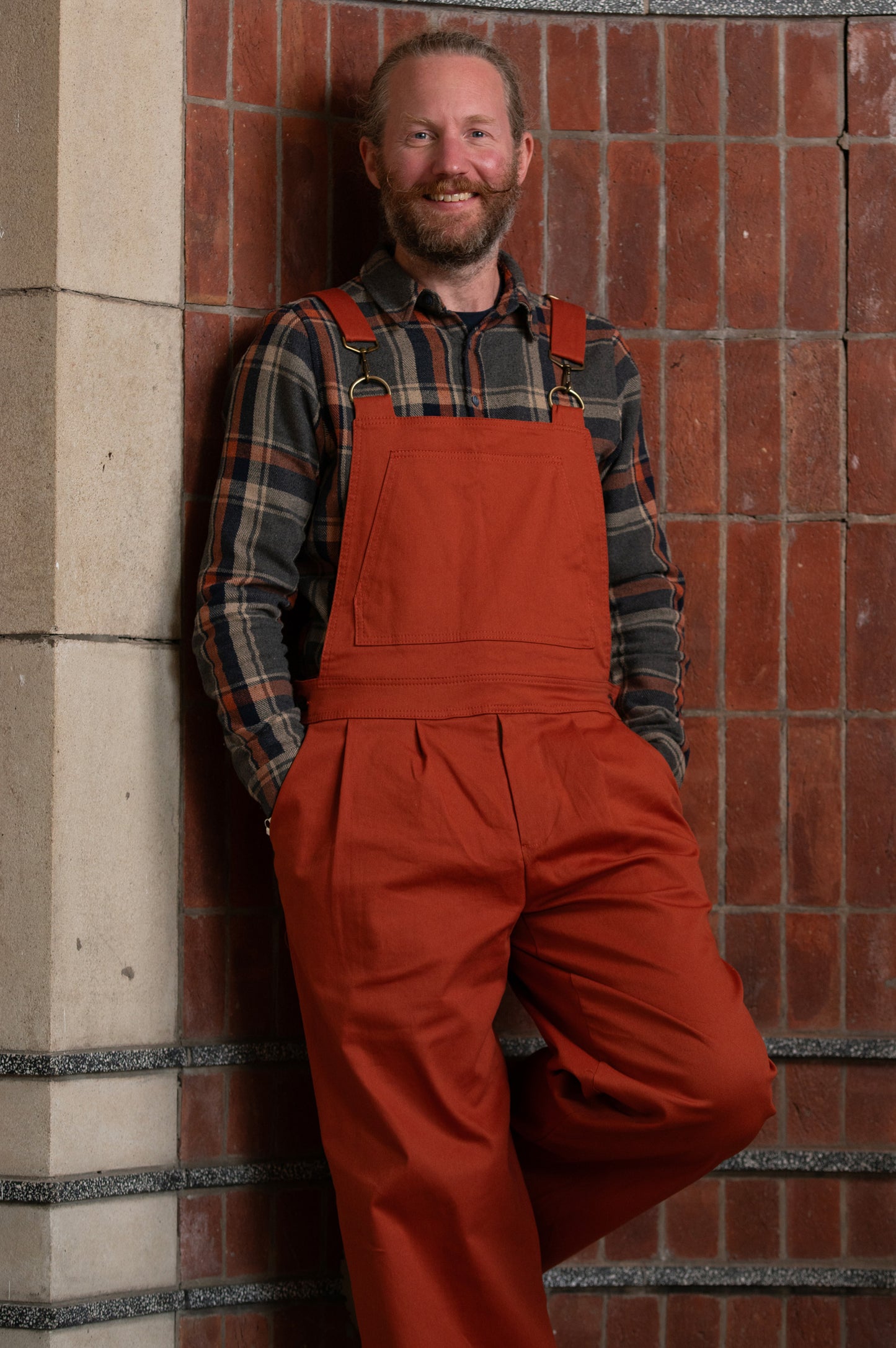 Batch. No.2 Men's Cotton Overalls in Orange Tan
