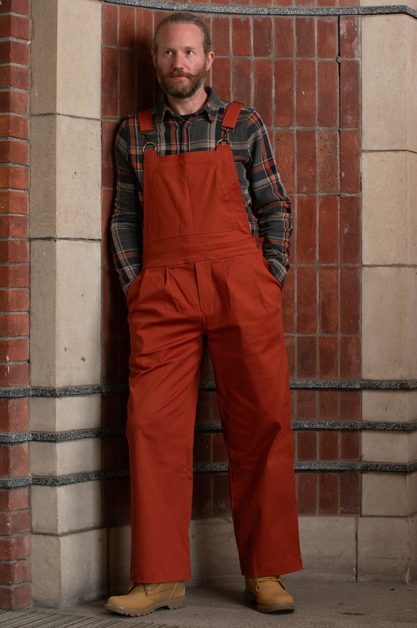 Batch. No.2 Men's Cotton Overalls in Orange Tan