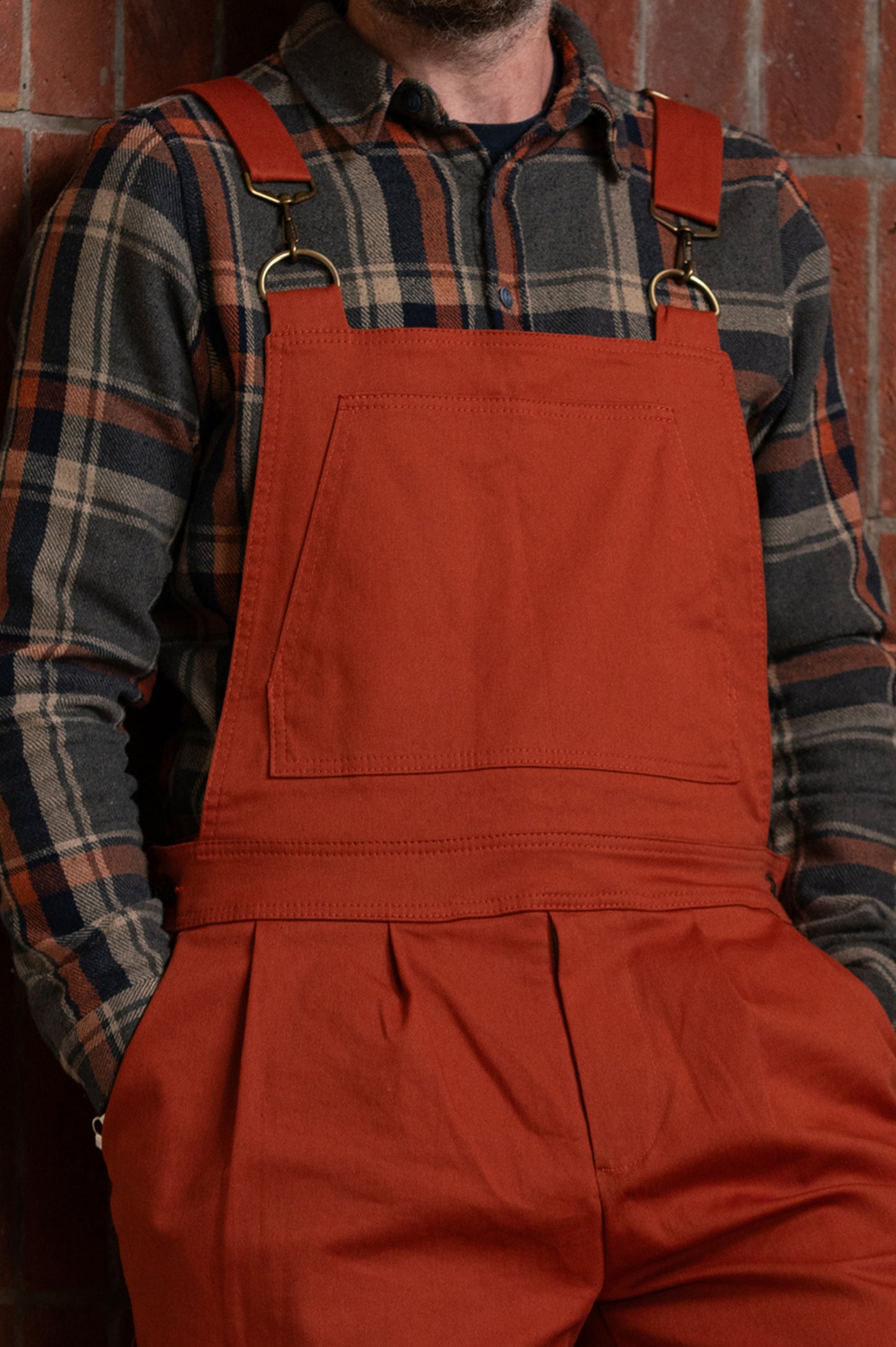 Batch. No.2 Men's Cotton Overalls in Orange Tan