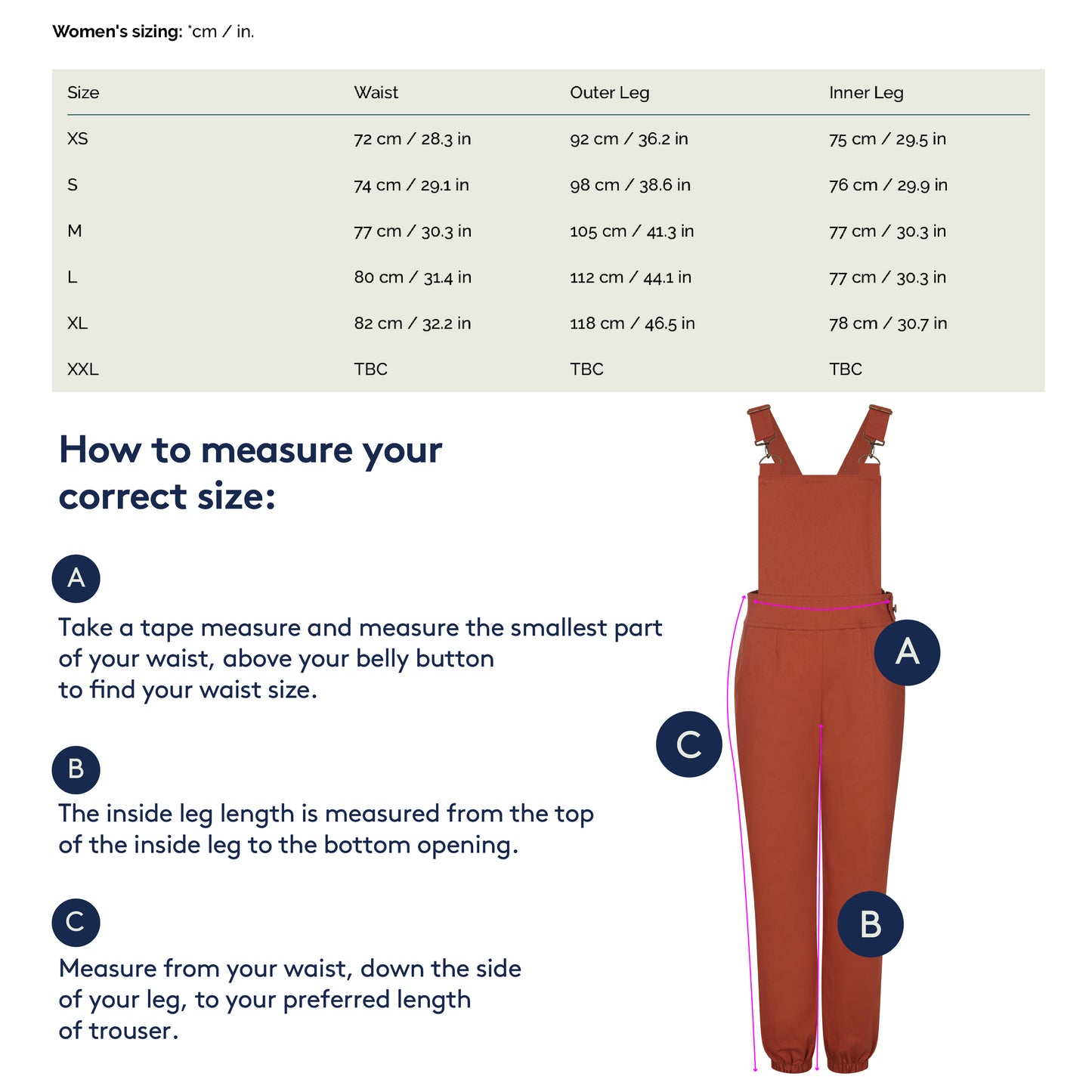 Women’s Cotton Overalls in Orange Tan