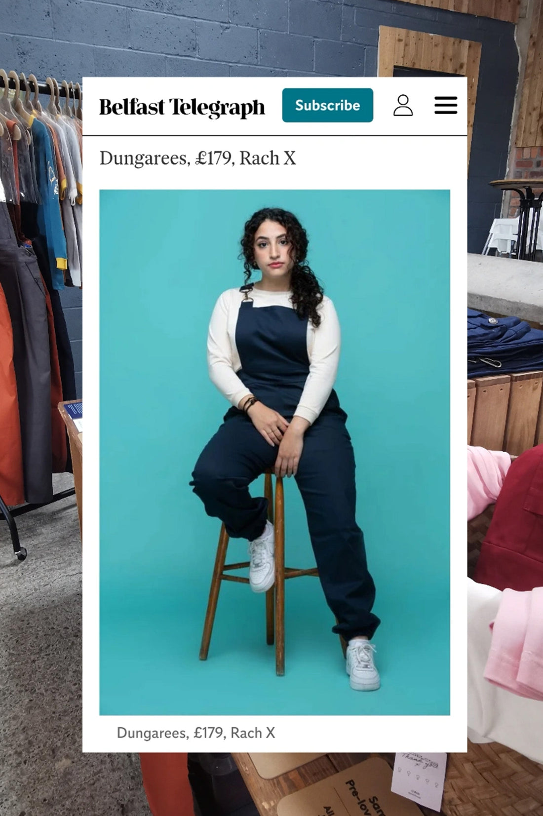 Rach X | Press Release Update | Our Tailored Cotton Overalls have been featured in Belfast Telegraph.