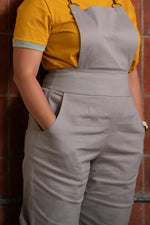 Load image into Gallery viewer, Women’s Cotton Overalls in Silver Grey
