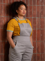 Load image into Gallery viewer, Women’s Cotton Overalls in Silver Grey
