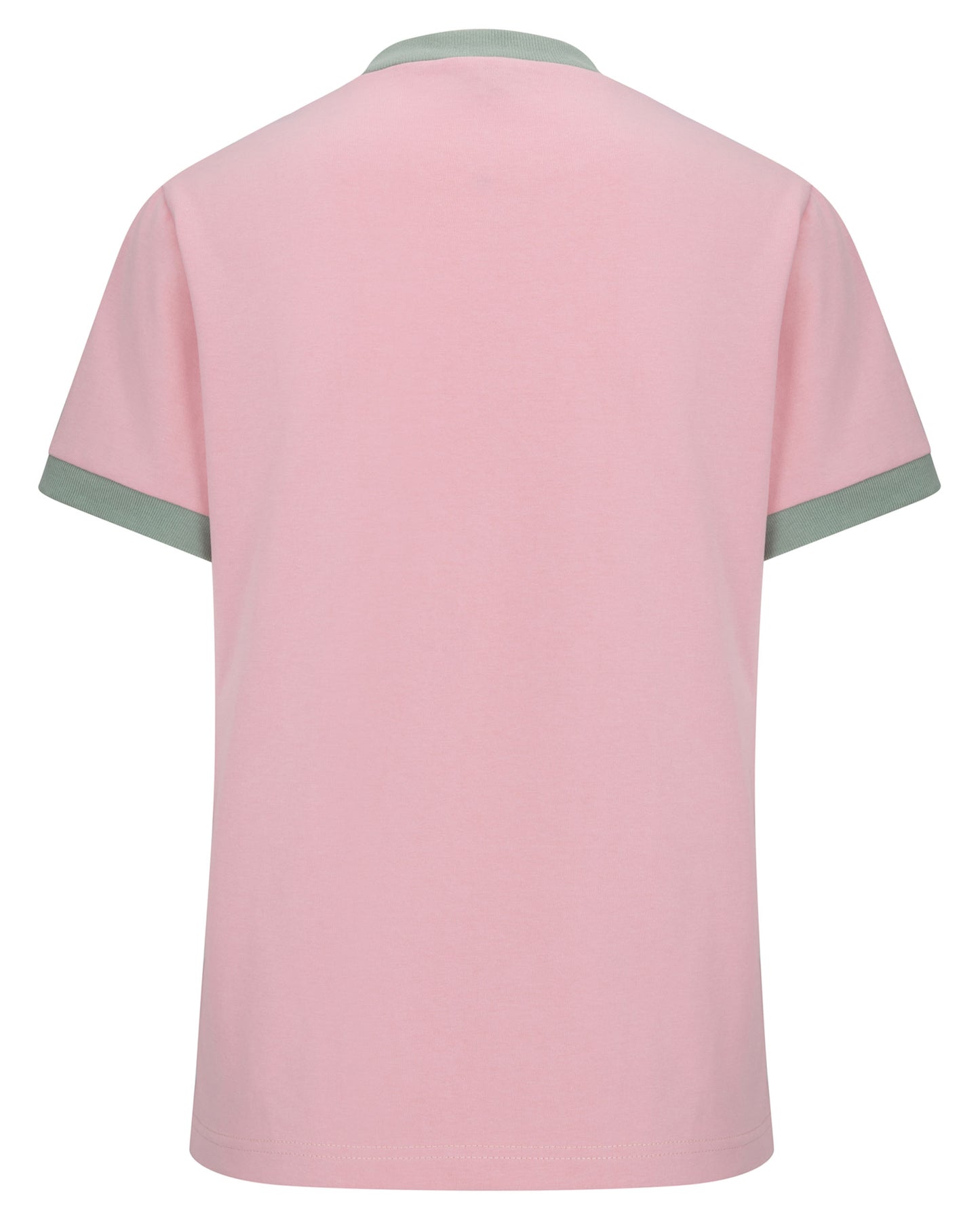 [Sample Sale] Short-sleeved cotton tee in baby pink with mint green