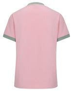 Load image into Gallery viewer, Short-sleeved cotton tee in baby pink with mint green
