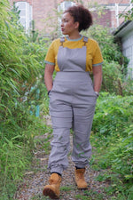 Load image into Gallery viewer, Women’s Cotton Overalls in Silver Grey
