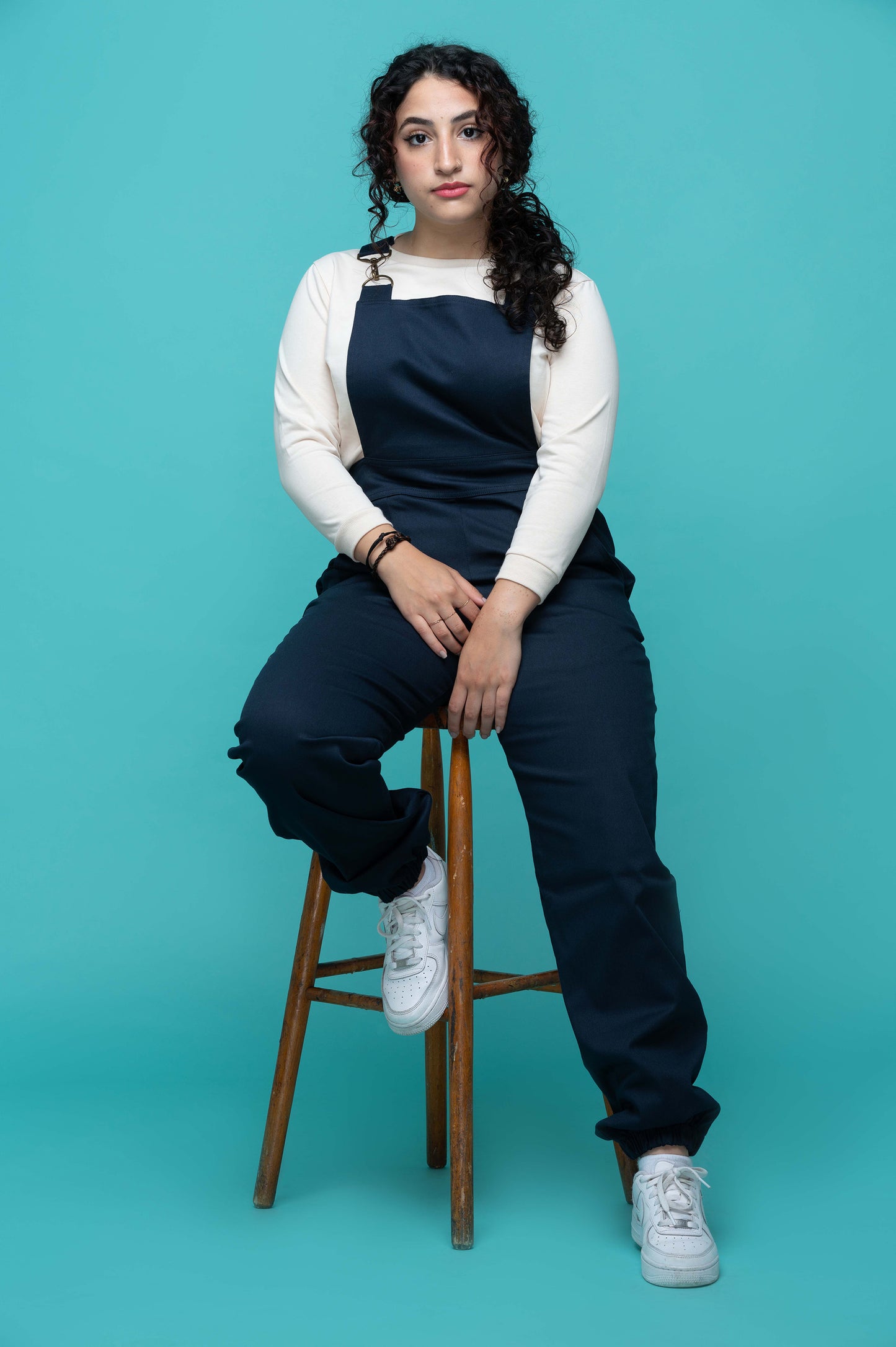 Women’s Cotton Overalls in Navy Blue